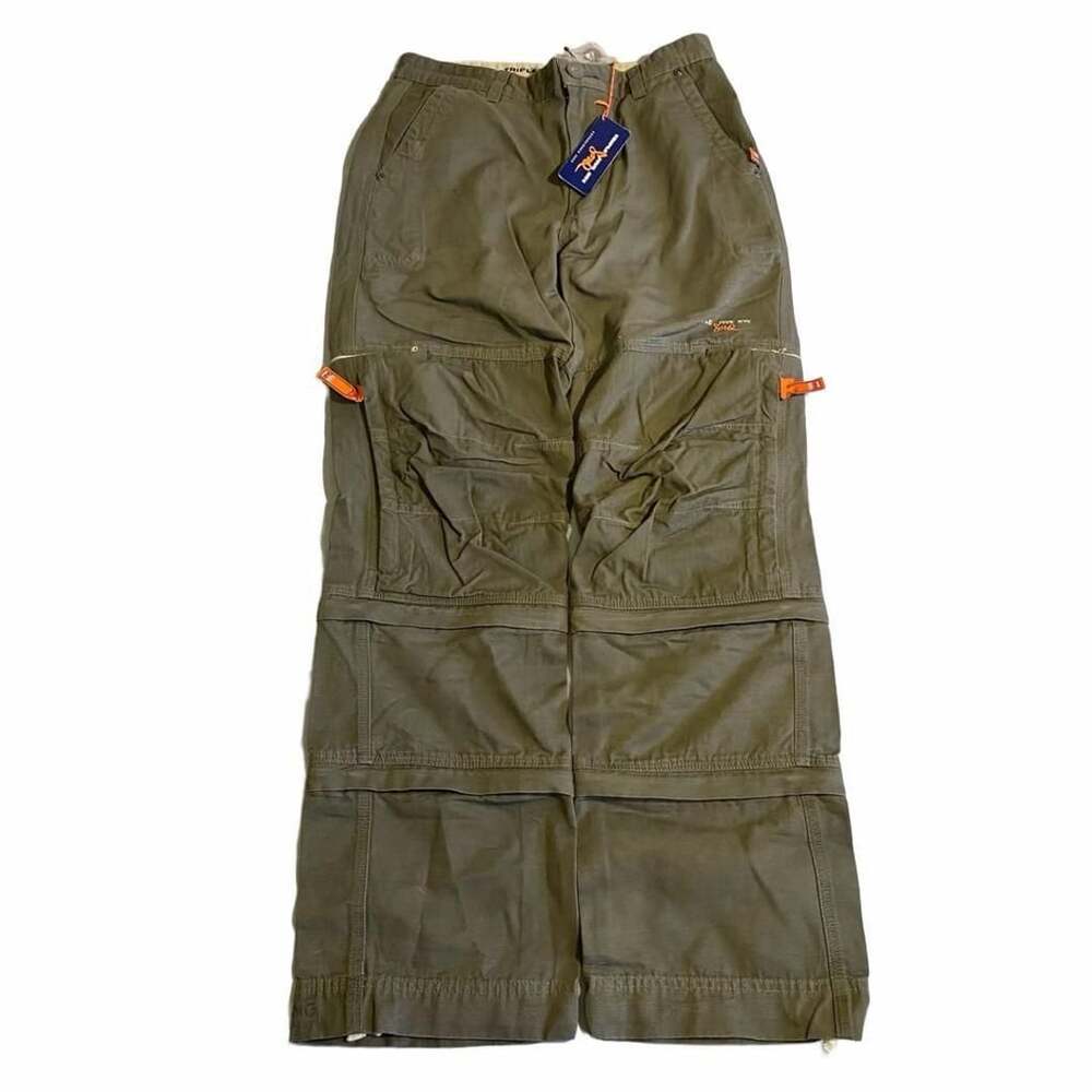 Triple Five Soul NYC Cargo Pants Green Zip Off Convertible